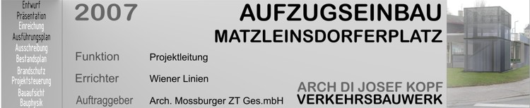 Aufzugseinbau, 10. Wien Matzleinsdorferplatz